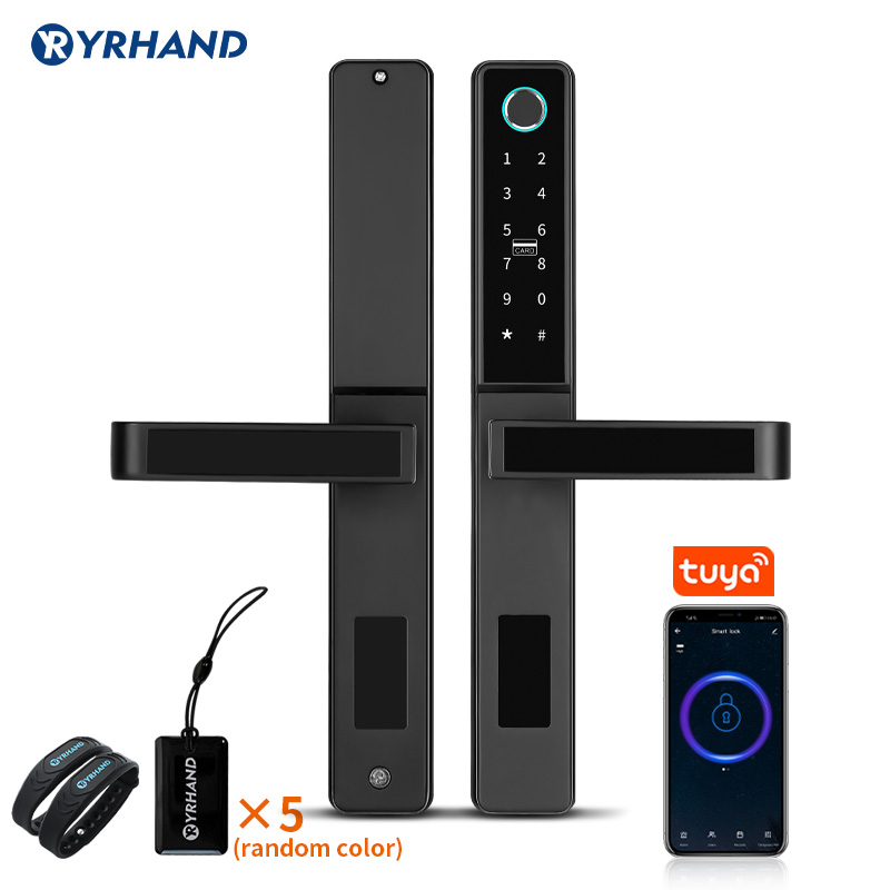 Smart Garden Door Lock - Tuya APP WiFiสมาร์ทประตูล็อคอลูมิเนียมBiometricล็อคลายนิ้วมือประตูดิจิตอลKeylessล็อคสำหรับแก้วเลื่อนหรือไม้