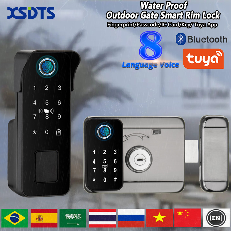 Smart Garden Door Lock - กุญแจล็อคประตูอัจฉริยะกันน้ำ ลายนิ้วมือ สำหรับภายนอกอาคาร สวน ควบคุมระยะไกลผ่านแอป Tuya