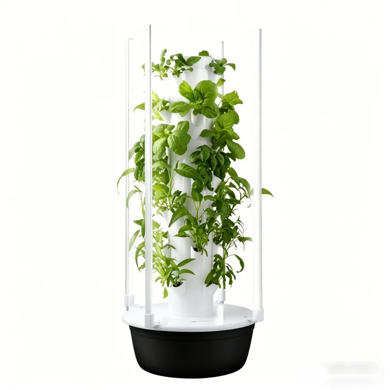 Smart Garden Tower - หอปลูกผักแนวตั้งแบบไฮโดรโปนิกส์ SpaceTree ระบบปลูกผักอัจฉริยะในร่มและกลางแจ้ง สำหรับทำสวนที่บ้าน ระบบปลูกแบบไร้ดินด้วยวิธีแอโรโปนิกส์